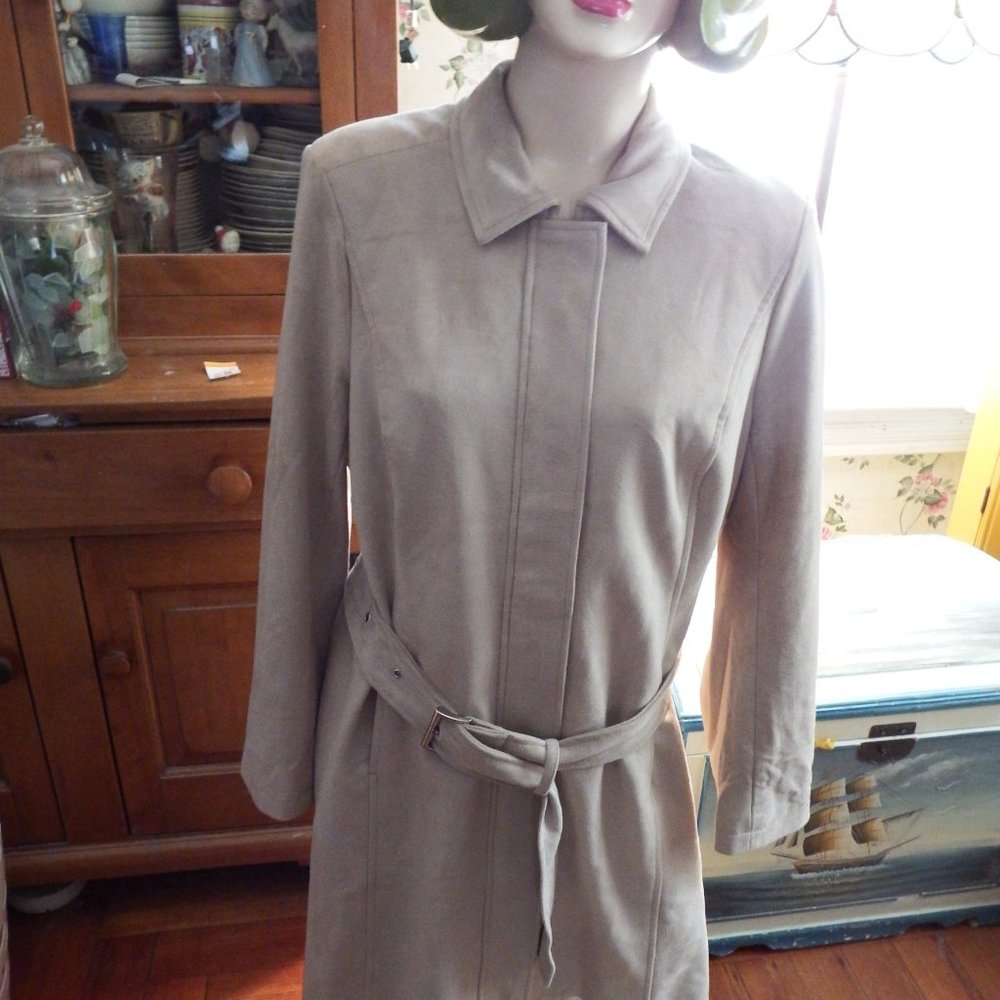 H by Halston Trench Coat Light Tan Size 12
